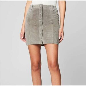 BLANK NYC Rock the Boat Suede Miniskirt with Pockets Grey 26